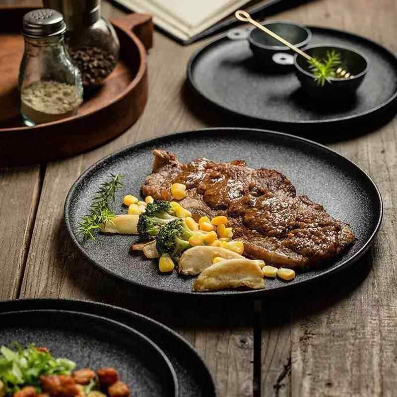 牛排餐盘西餐盘SteakplateCeramicbreakfastplatesteakdish