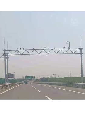 219单悬臂F杆高材质q345热镀锌后喷塑公路交通指示牌标志杆