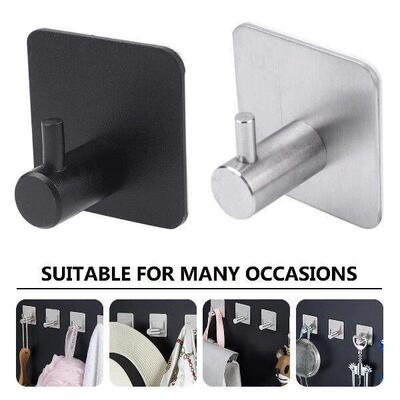 4pcs Strong Adhesive Durable Hooks Wall Mounted Bathroom