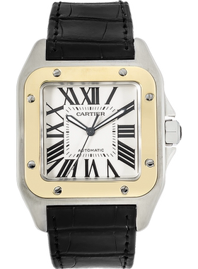 [9.8新]卡地亚18k黄金表圈自动机械手表男W20072X7