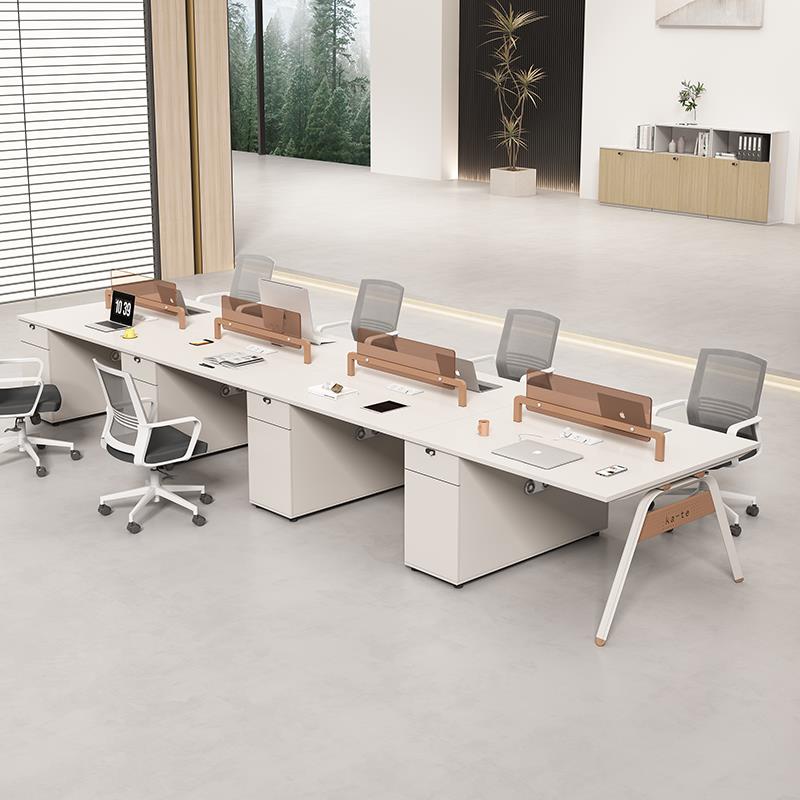 ll简约现代职员办公桌2/4/6/8人位员工桌椅组合四人位办工桌六人