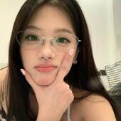 高级感时尚 覆古金属椭圆框光学镜可配度数 超轻素颜平光眼镜架个性