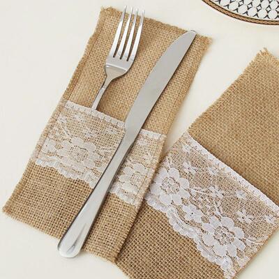 Christmas lace knife and fork bag圣诞节蕾丝刀叉套