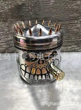 跨境Carving Piston Skull Face 雕刻活塞骷髅脸雕塑艺术雕像