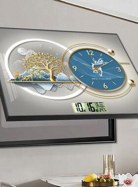 万年历电表箱装饰画2026新款带钟表免打孔轻奢遮挡配电箱电闸箱