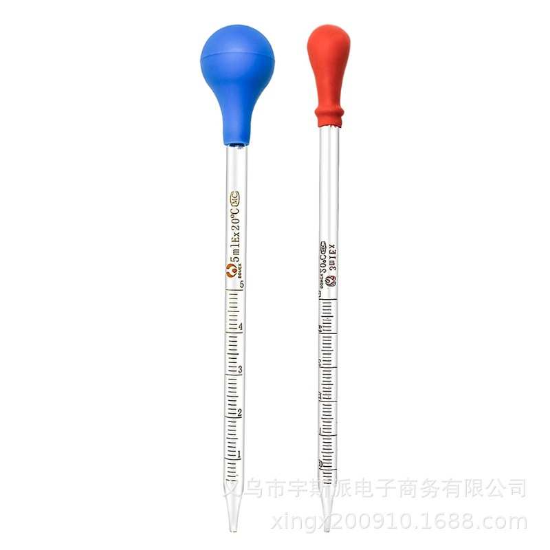 6支玻璃移液管刻度滴管0.5毫升1毫升2毫升3毫升5毫升10毫升长玻璃