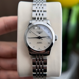 新款 浪琴开创者精钢自动机械贝母钻石女表L2.320.4.87.6 9.8新