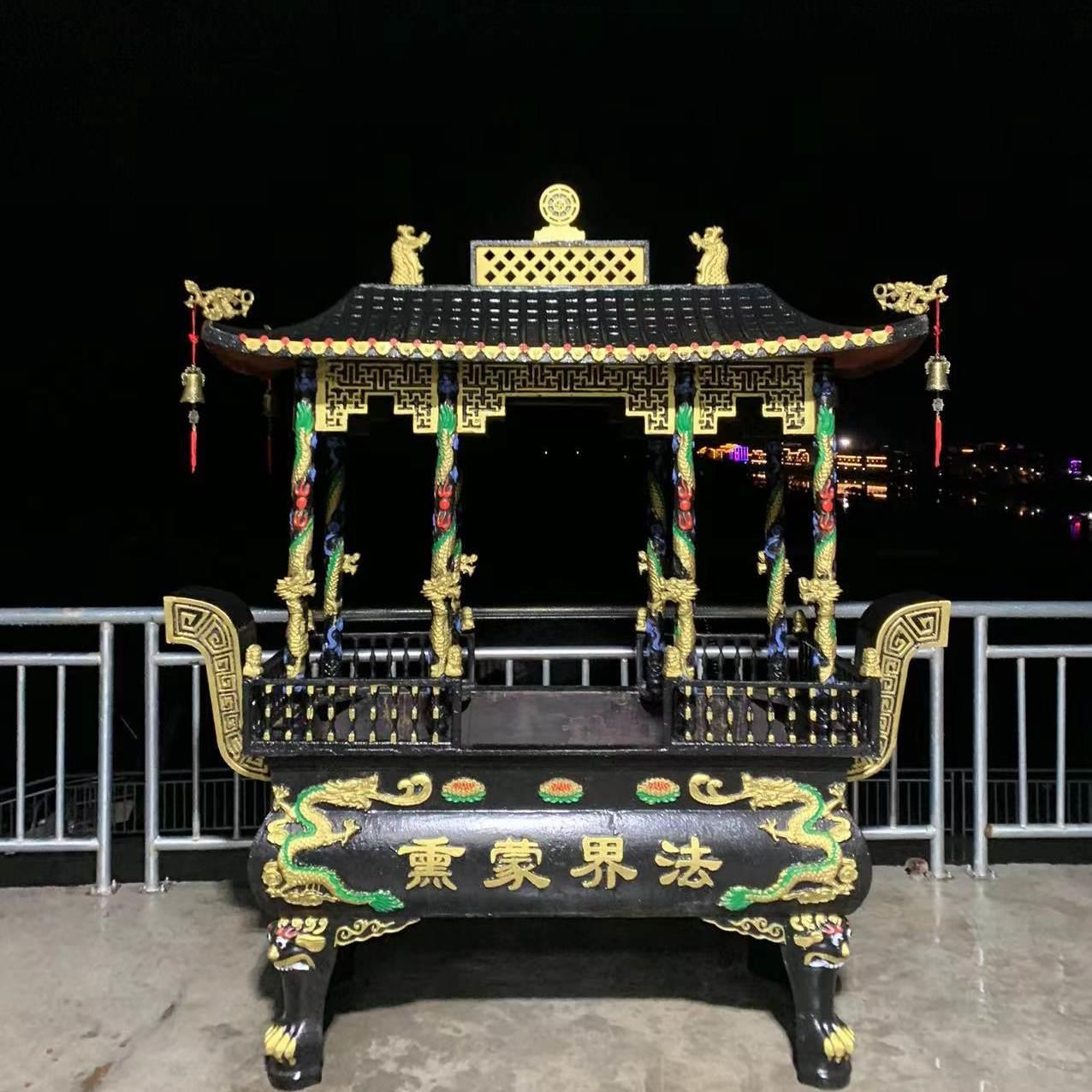 铸铁烧香炉寺庙定做长方形插香炉大型香炉宗祠祠堂天地炉香火炉