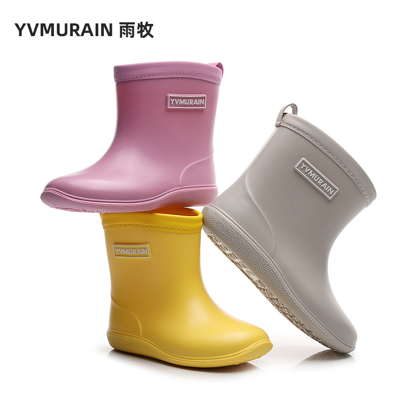 雨牧儿童雨鞋女款防滑日式男童女童宝宝雨靴轻便学生小孩防水鞋