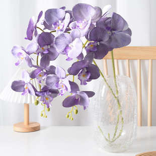 婚礼背景布置 饰家居软装 仿真9头法式 蝴蝶兰绢布卷边蝴蝶婚房装