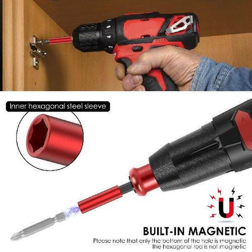 10/20Pcs 60mm 1/4inch Hex Magnetic Bit Holder Aluminum