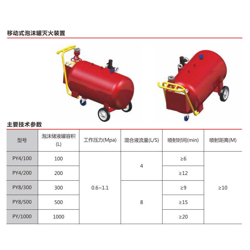 火罐/灭火固定式消防300移动式罐装置py8泡沫py4半泡沫灭泡沫