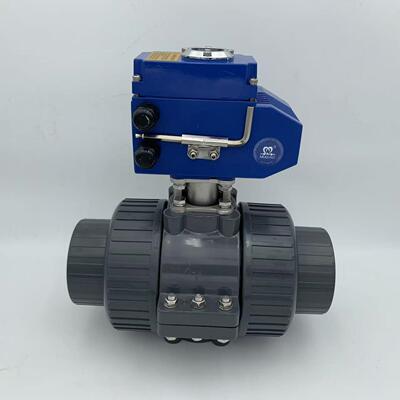 SZFG电动PVC活接球阀塑料油令开关Q961F-16S调节AC220V.DC24.1/2-