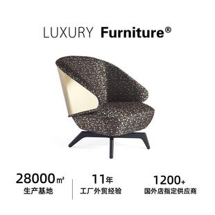 罗伯特卡沃利高级家具展新款棉麻布布艺别墅装修地下室单人椅沙发