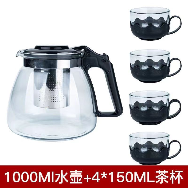 玻璃泡茶壶家用耐热耐高温透明过滤大容量冲茶器花茶水壶茶具套装