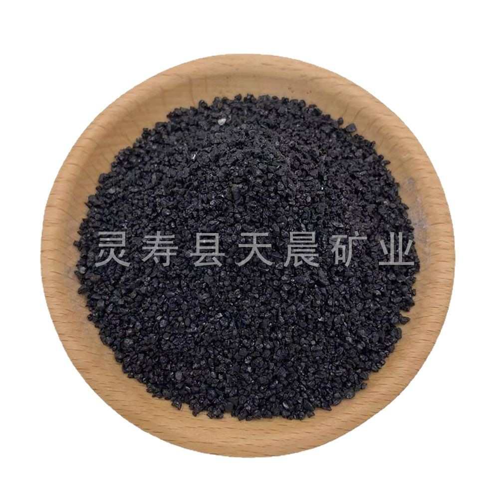 供应金刚砂亮黑砂  喷砂除锈 铸造滤料地坪骨料配重用金刚砂