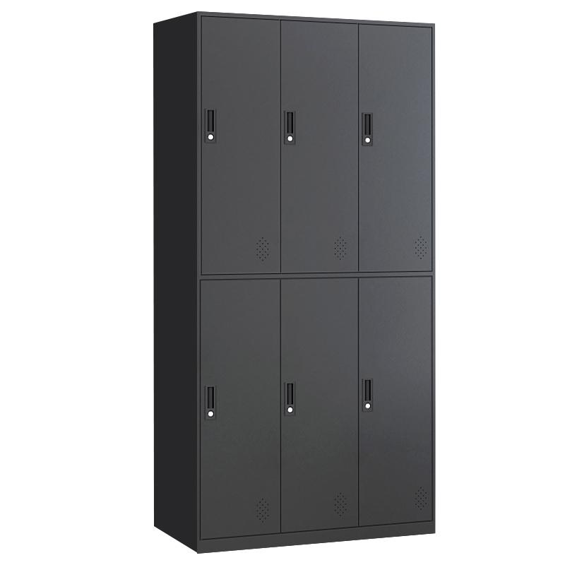 窄边彩色多门更衣柜办公室员工柜衣物存放柜宿舍换衣柜美发店存包