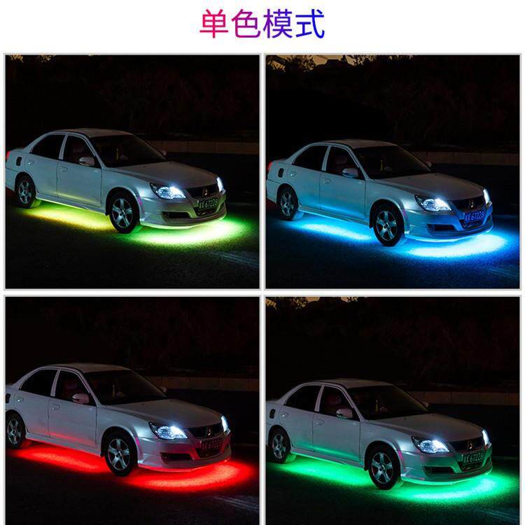 跨境APP幻彩流光跑马底盘灯210种模式声控车底灯 七彩中网氛围灯