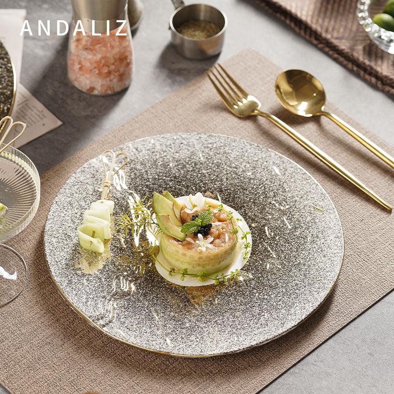 Andaliz 山水盘子高级感西餐盘轻奢陶瓷平盘家用欧式牛排餐盘菜盘