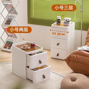 收纳多功能柜子 北欧床头柜简约现代小户型ins风皮质卧室迷你日式