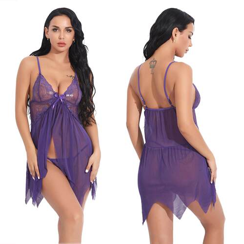 Sexy pajamas Women's underwear Perspective suspender paj