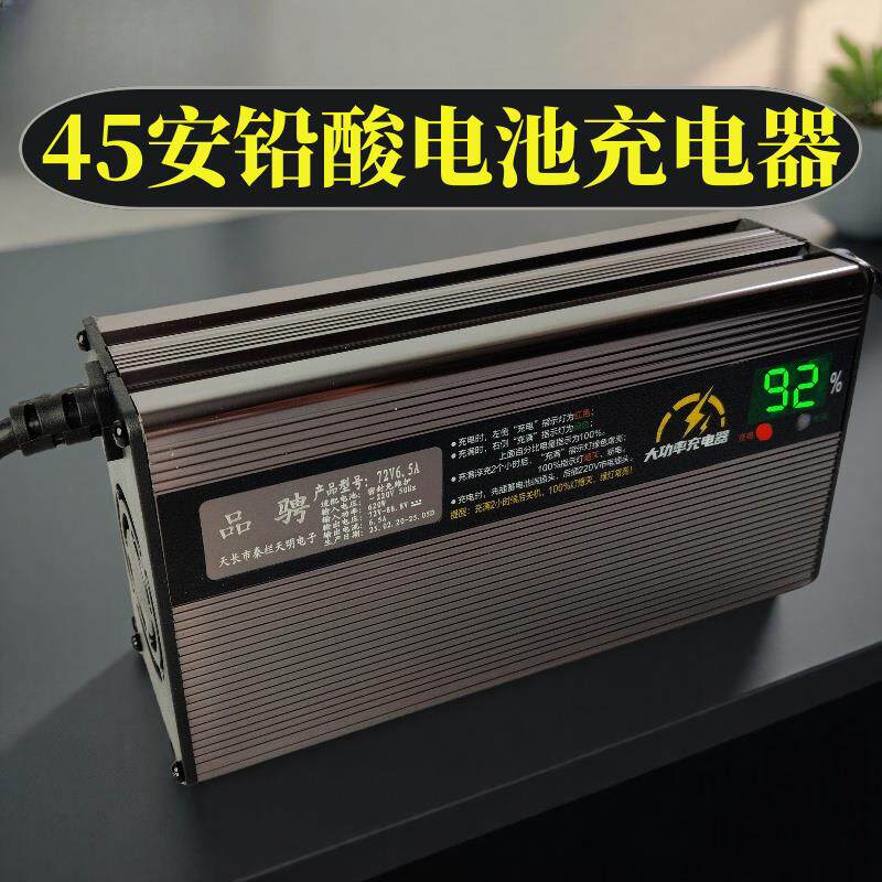 电动三轮车充电器60v45ah安48v72伏自动断电智能数显铅酸蓄电池通