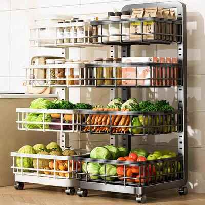 房夹缝层NZK置物架落篮地多冰箱侧面菜子极厨窄缝收纳架果蔬菜小