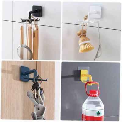 Kitchen Organizer Hook 360 Degree Rotating Shelves Rack Wall