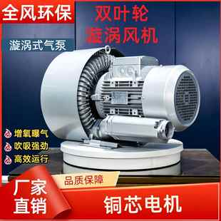 4.3kw双段漩涡式 气泵双叶轮旋涡鼓风机 72S 全风高压漩涡风机RB