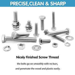 不锈钢热销螺栓垫圈/六角英平252pcs弹美制304246螺母套装外