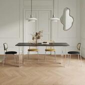 岩板餐桌小型家长形t7148920饭桌用德利丰亚方克力悬户浮法式 桌子