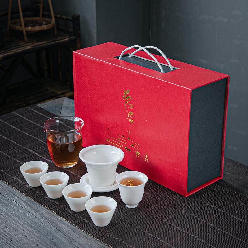 羊脂玉白瓷旅行茶具套装便携户外茶具高档功夫茶具小套装礼品