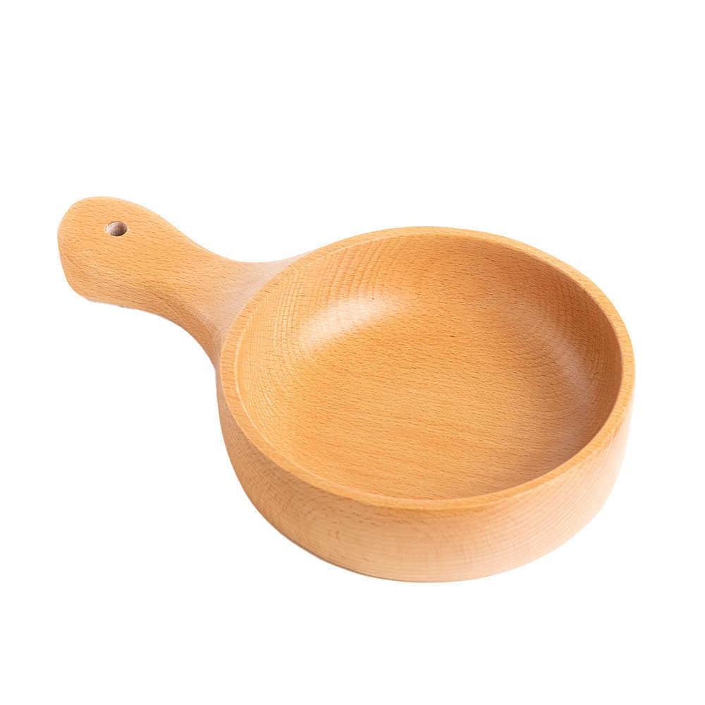 韩式餐具泡菜碗家用圆形木碗水果沙拉碗创意整木制把手碗泡面碗,餐饮具,碗,淘宝优惠券,粉丝福利购,淘宝优惠卷