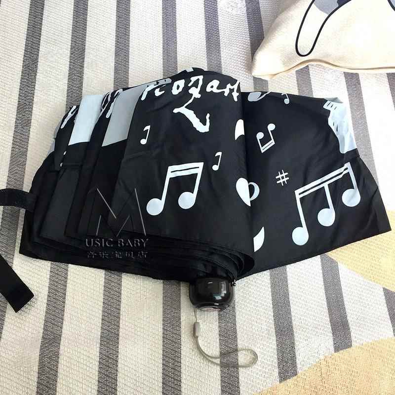 高档音乐和元素阳光伞纪意念莫扎特音符伞2颜色可创选黑色白色黑