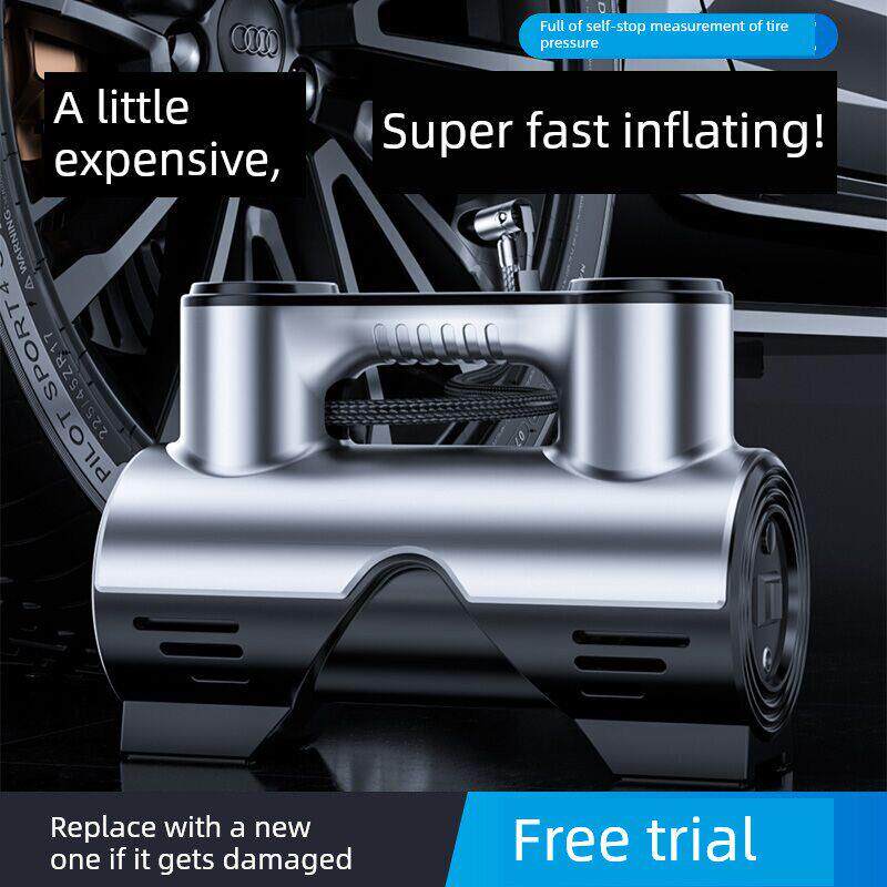 车载充气泵汽车用便携式电动高压打气泵带气压表电动车轮胎打气筒