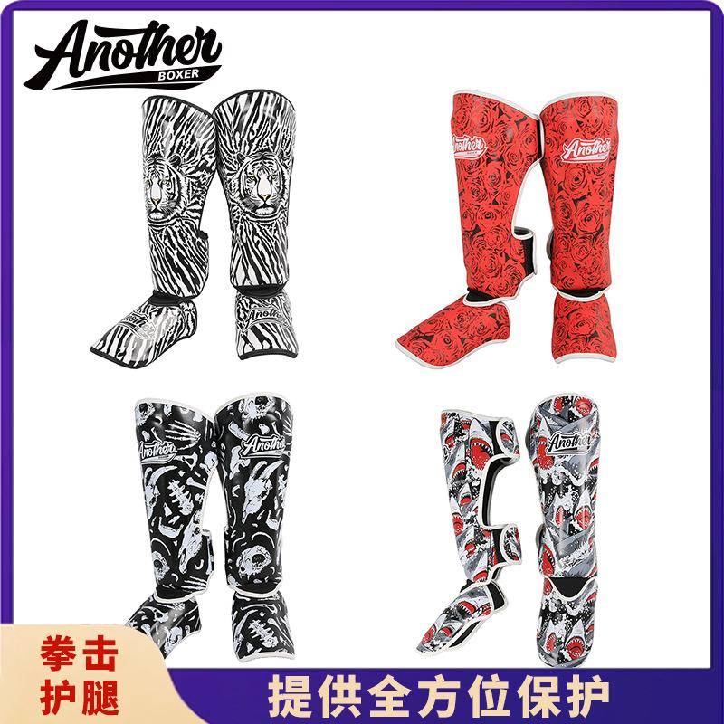 AN拳击护腿加厚成人儿童散打护脚背拳击自由搏击护胫格斗护腿板训