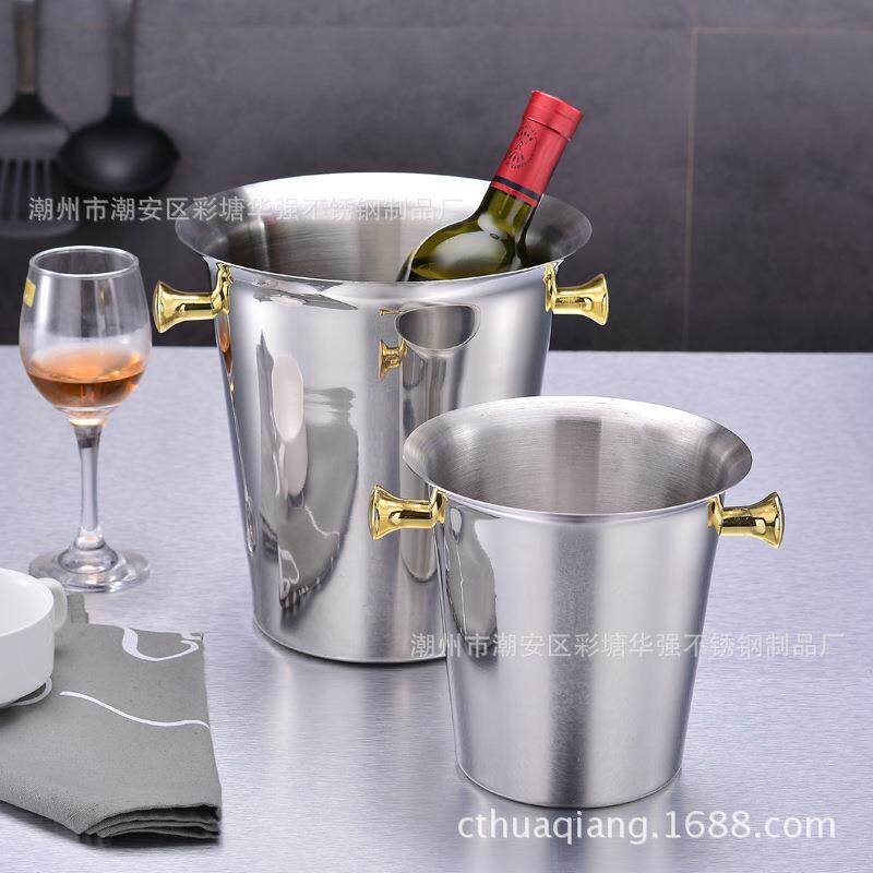 跨境爆款现货不锈钢欧式冰酒桶红酒桶香槟桶饮料冷却一体成型冰桶