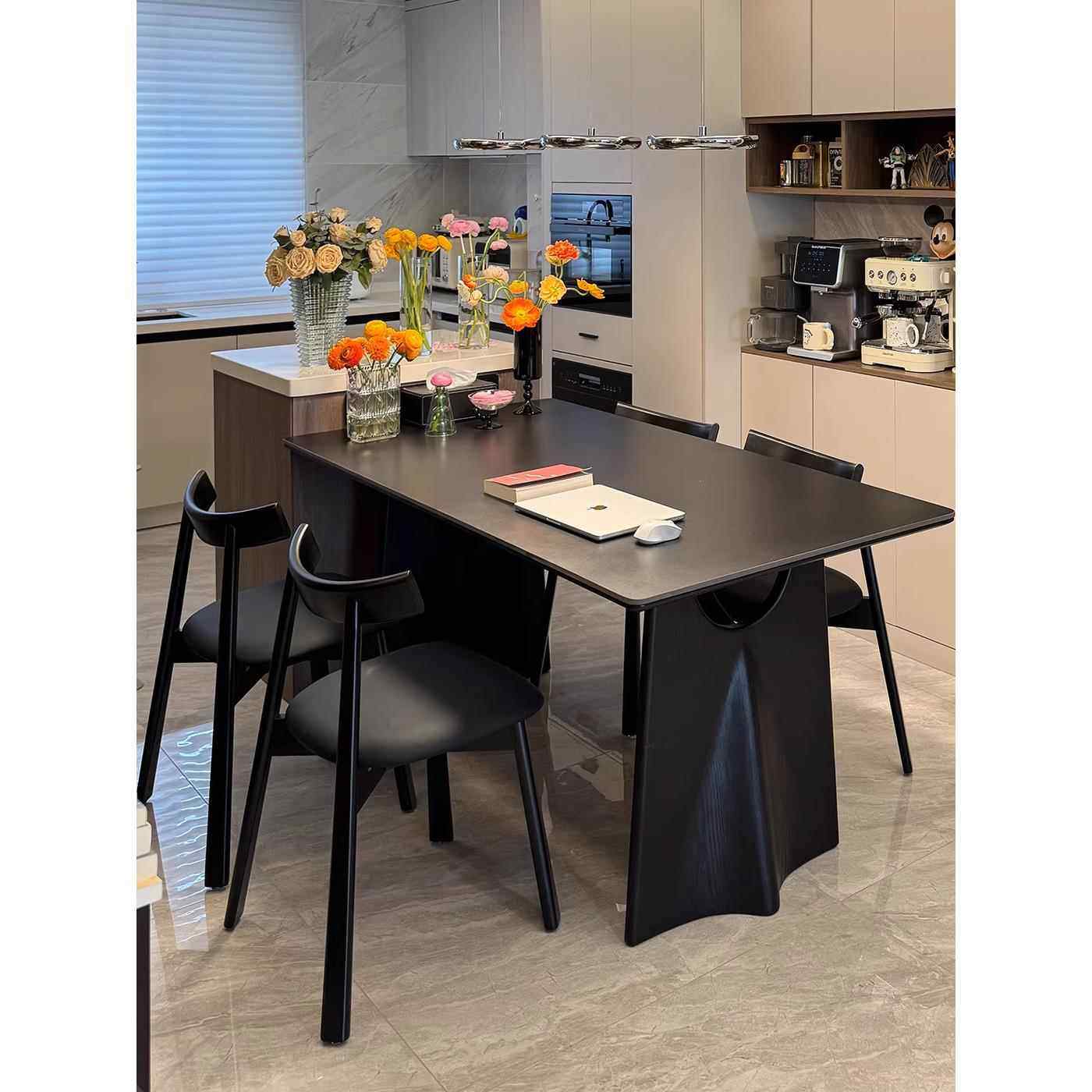 意式极简岩板餐桌长方形小户型家用现代简约法式覆古侘寂风实木桌,住宅家具,岩板餐桌,淘宝优惠券,粉丝福利购,淘宝优惠卷