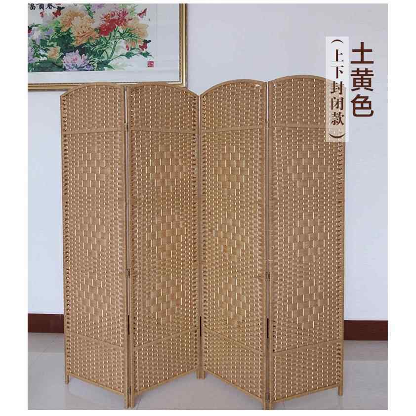 手工草艺屏风手工折叠隔断实木时尚酒店玄关客厅卧室移动折屏简约