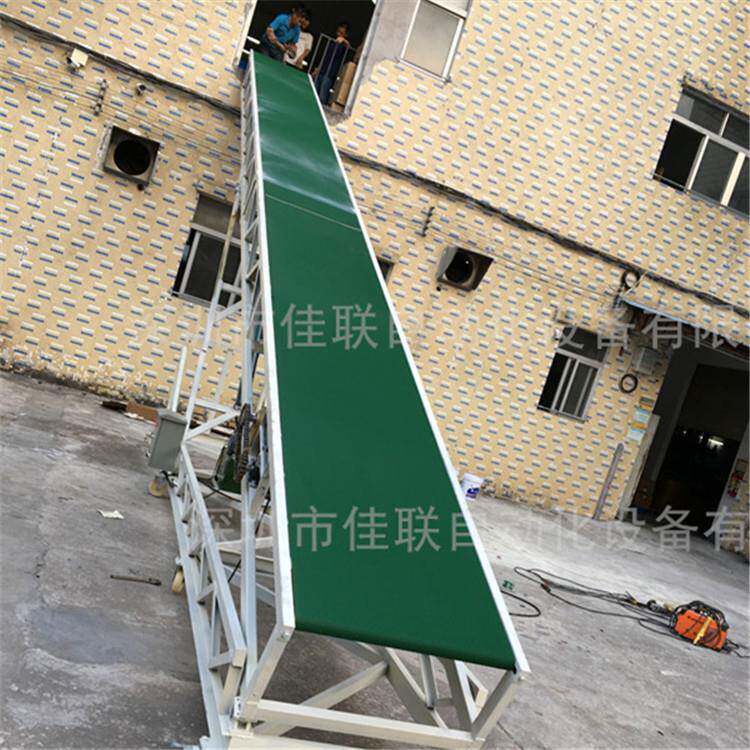 四楼向下卸货滑梯出货滑道仓库传送带输送带机器外墙皮带输送机