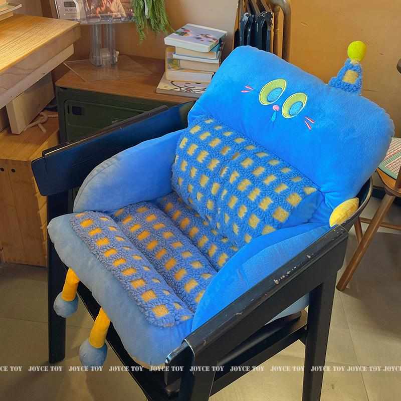坐垫屁垫椅子靠垫靠背一体加厚毛绒办公室久坐神器座椅学生宿舍冬