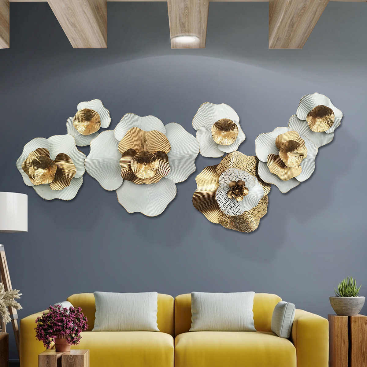 现代轻奢金属壁饰挂件客厅创意艺术几何墙饰挂饰欧式卧室墙面装饰