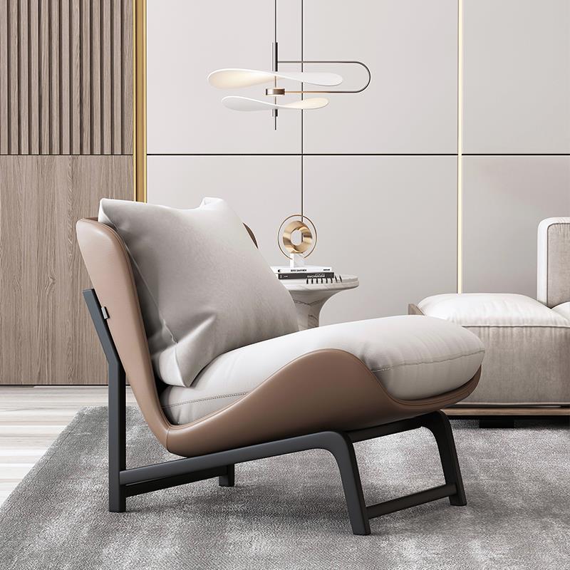 北欧单人沙发椅现代简约阳台休闲 椅意式极简客厅老虎椅设计师躺