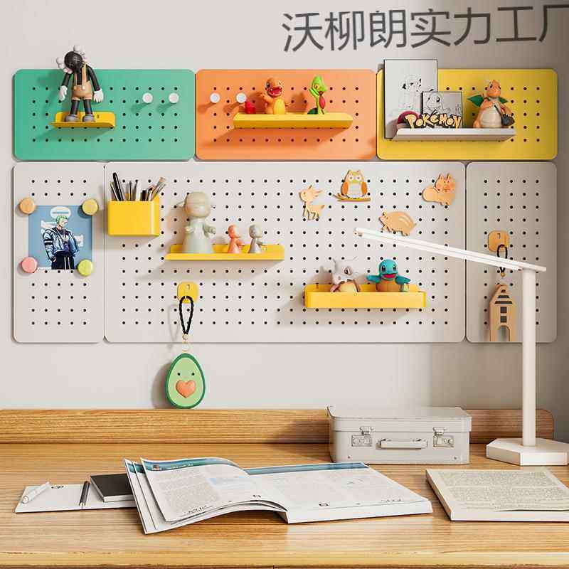 【用好物】洞洞板上置物架免打沃柳朗沃面孔收纳实整理盒挂钩配件