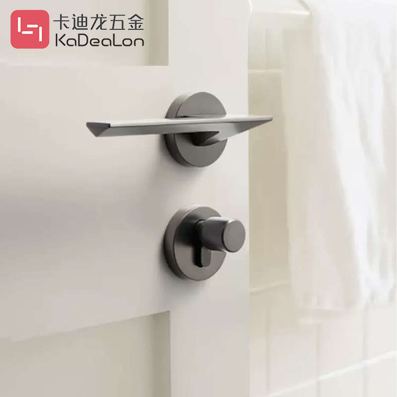 卡迪龍北歐風(fēng)門鎖室內(nèi)臥室靜音磁吸現(xiàn)代簡(jiǎn)約實(shí)木房門鎖灰黑色門鎖