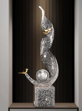 式玄关厅摆件风生水起轻日奢高档RTN客入户进门入厅竖高装饰高门