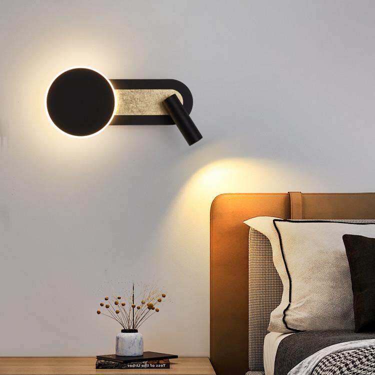 壁灯简约现代卧室床头灯带射灯北欧创意楼梯客厅背景墙壁灯带开