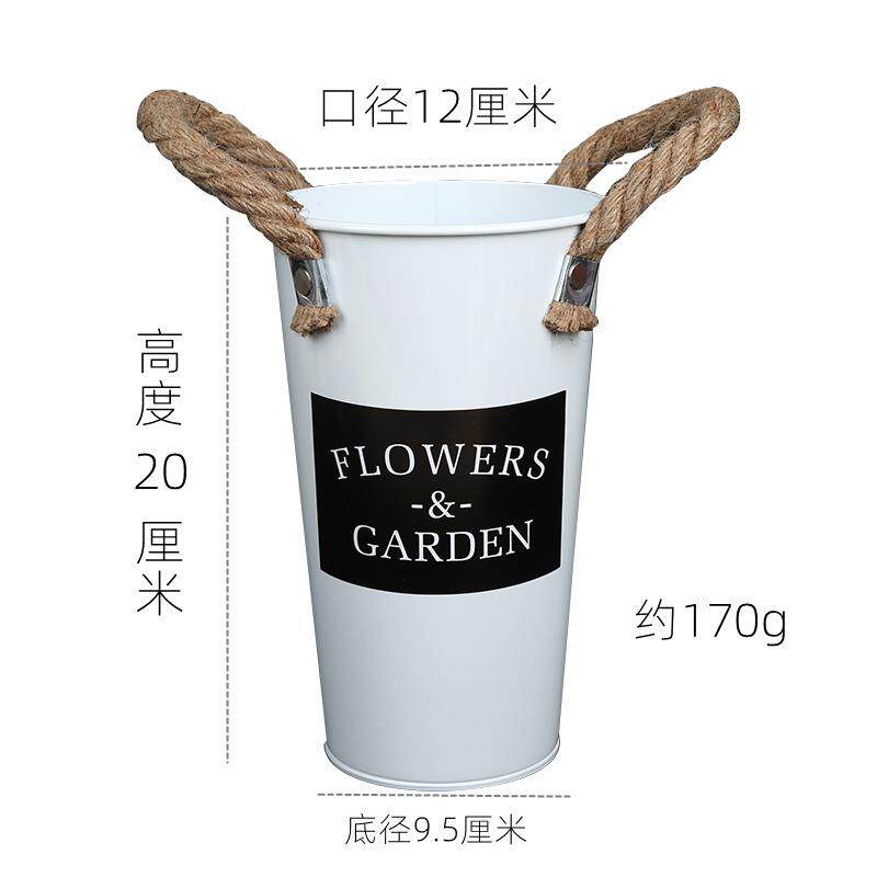 铁皮花桶醒花桶鲜花桶插花花器花瓶容器家居装饰摆件防水防锈花筒