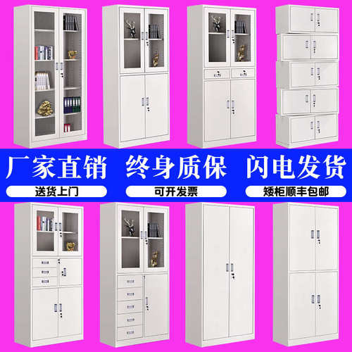 温州铁皮文件保密柜矮柜书柜资料带锁凭证档案办公室员工更衣柜子