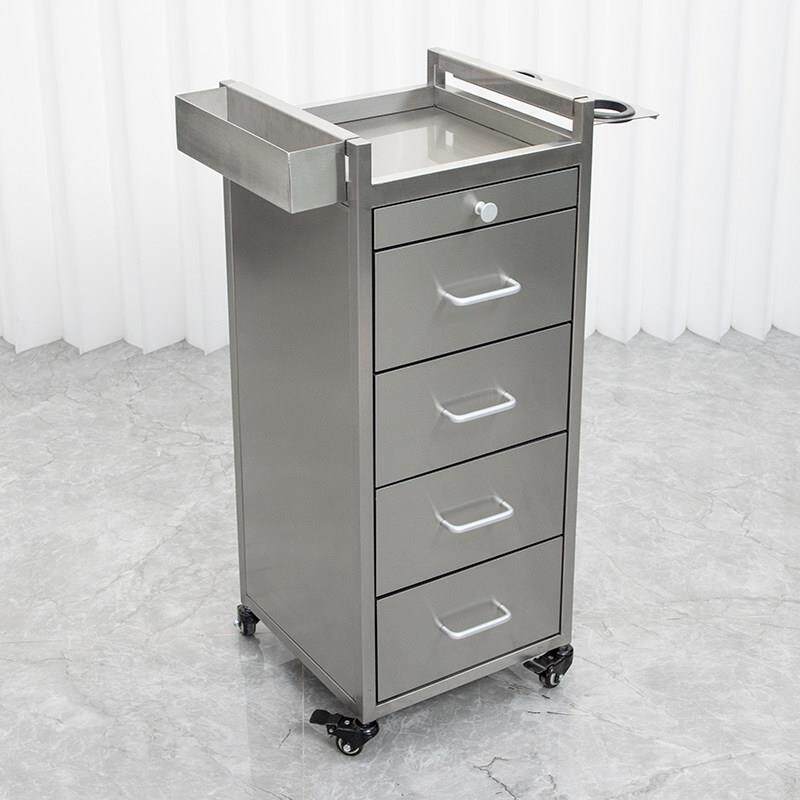 不锈钢理发店工具车发廊专用收纳柜子美发店工具车美容院移动柜子